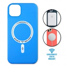 Capa iPhone 14 - Padrão Magsafe Azul Água